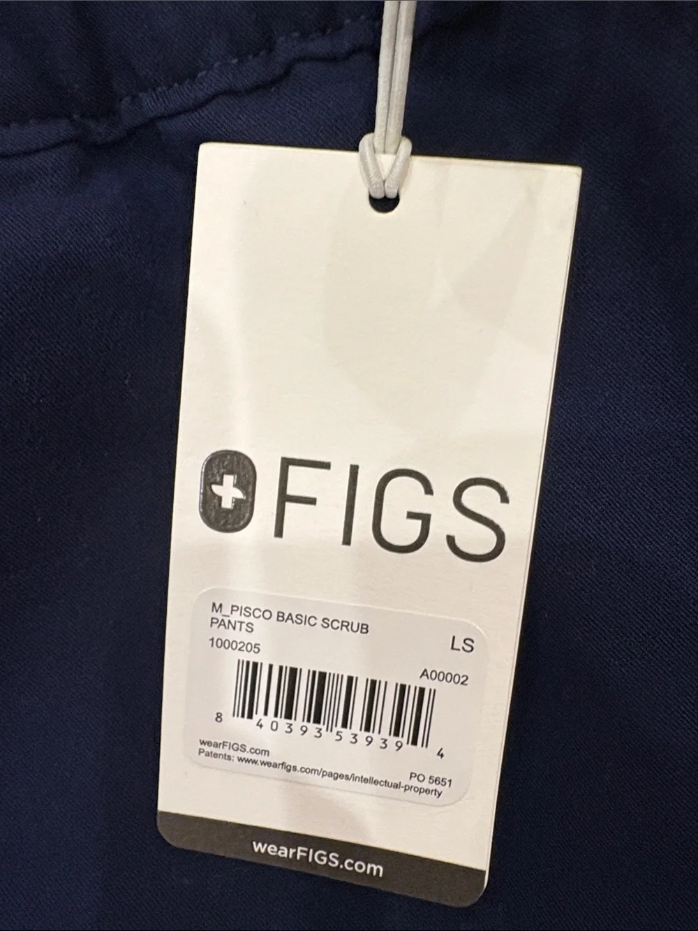 Figs Pisco Men’s Scrub Pants Navy LARGE SHORT LENGTH